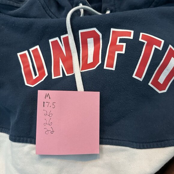 Undefeated Icon Logo Hoodie Sweatshirt Size M Colorblock UNDFTD Blue White - Picture 10 of 10